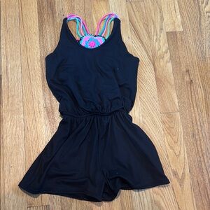 Little Peixoto Black Kids Romper With Colorful Back Detailing Size Small